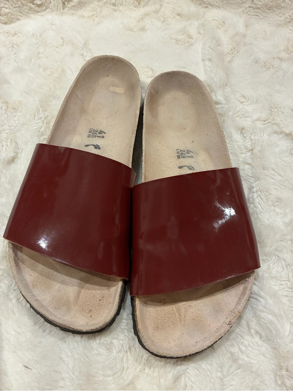 Birkenstock Papillio Burgundy Slide Sandals size 10-10.5